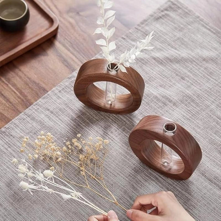 Wooden Hydroponic Vase