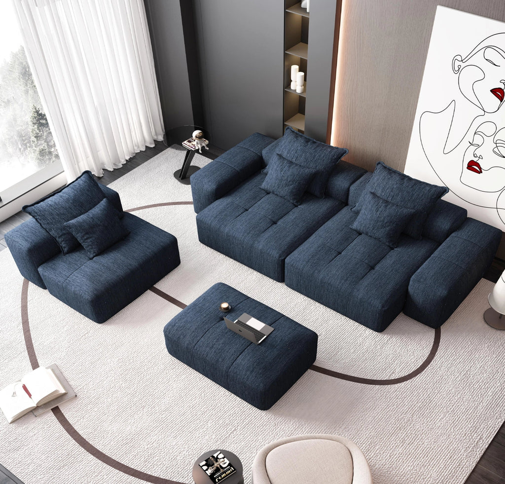 Modern Oversized Modular Sectional Sofa with 6 Pillows