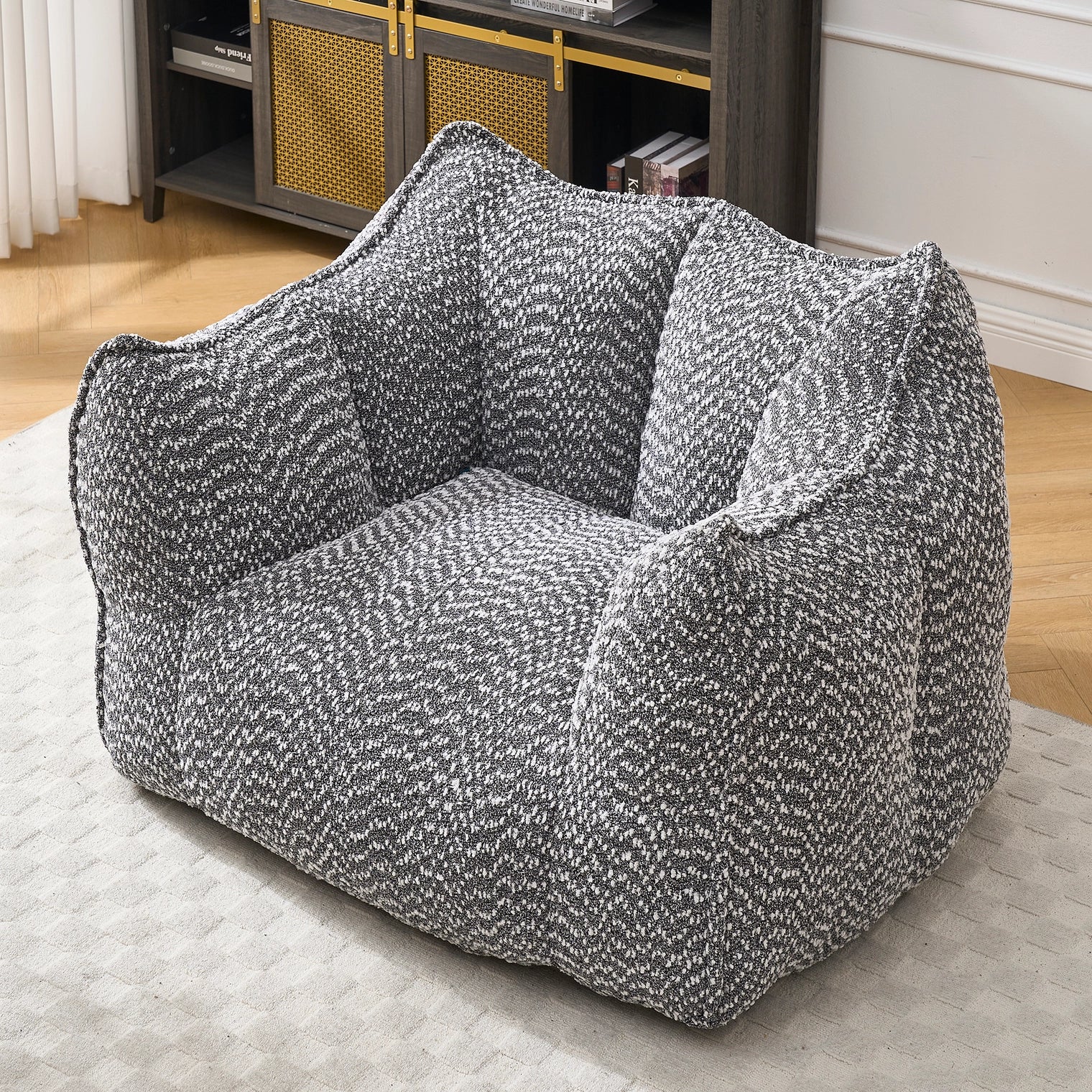 Indoor Oversized Bean Bag Chair & Soft Foam & Chenille Cover