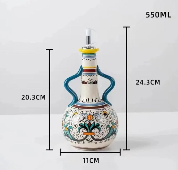 Amalfi Olive Oil Bottle | Ceramic Dispenser | Kitchen Decor