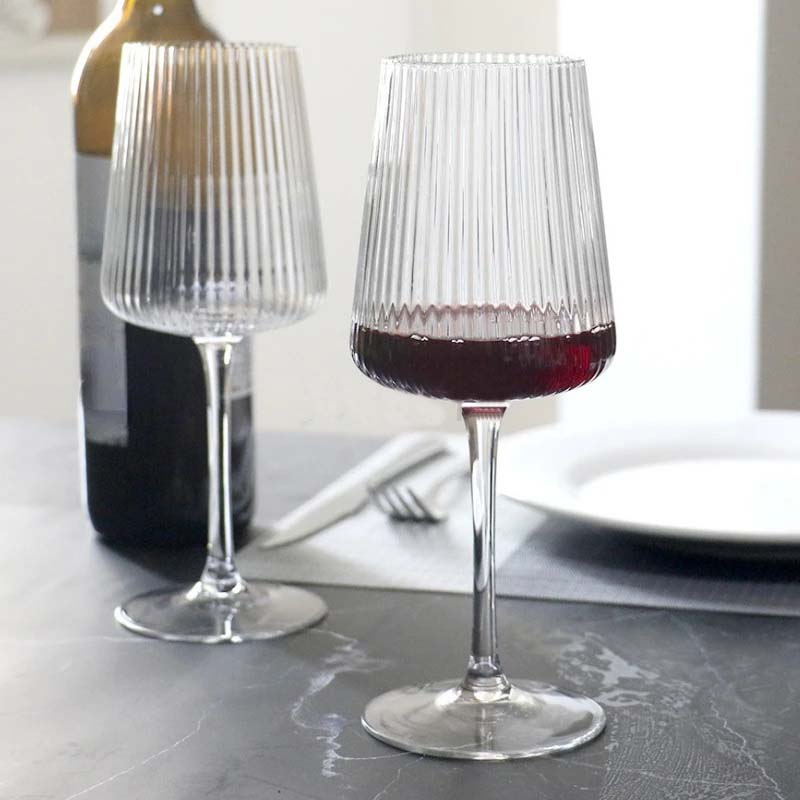 Ribbed Wine Glasses (Set of 4)