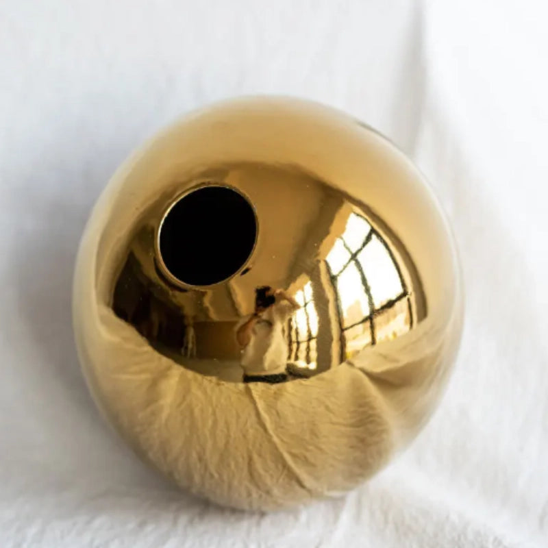 Round Gold Vases