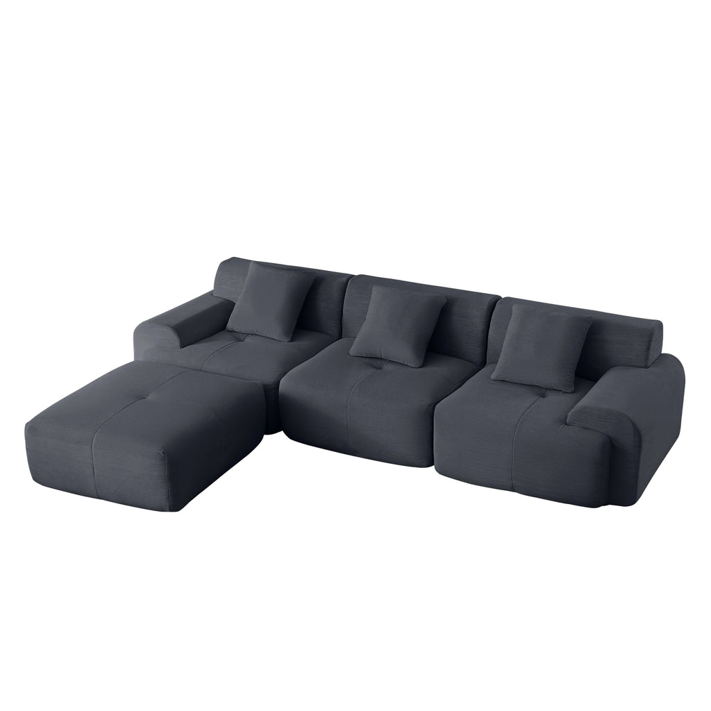 L-Shaped Modular Sectional Sofa Corduroy