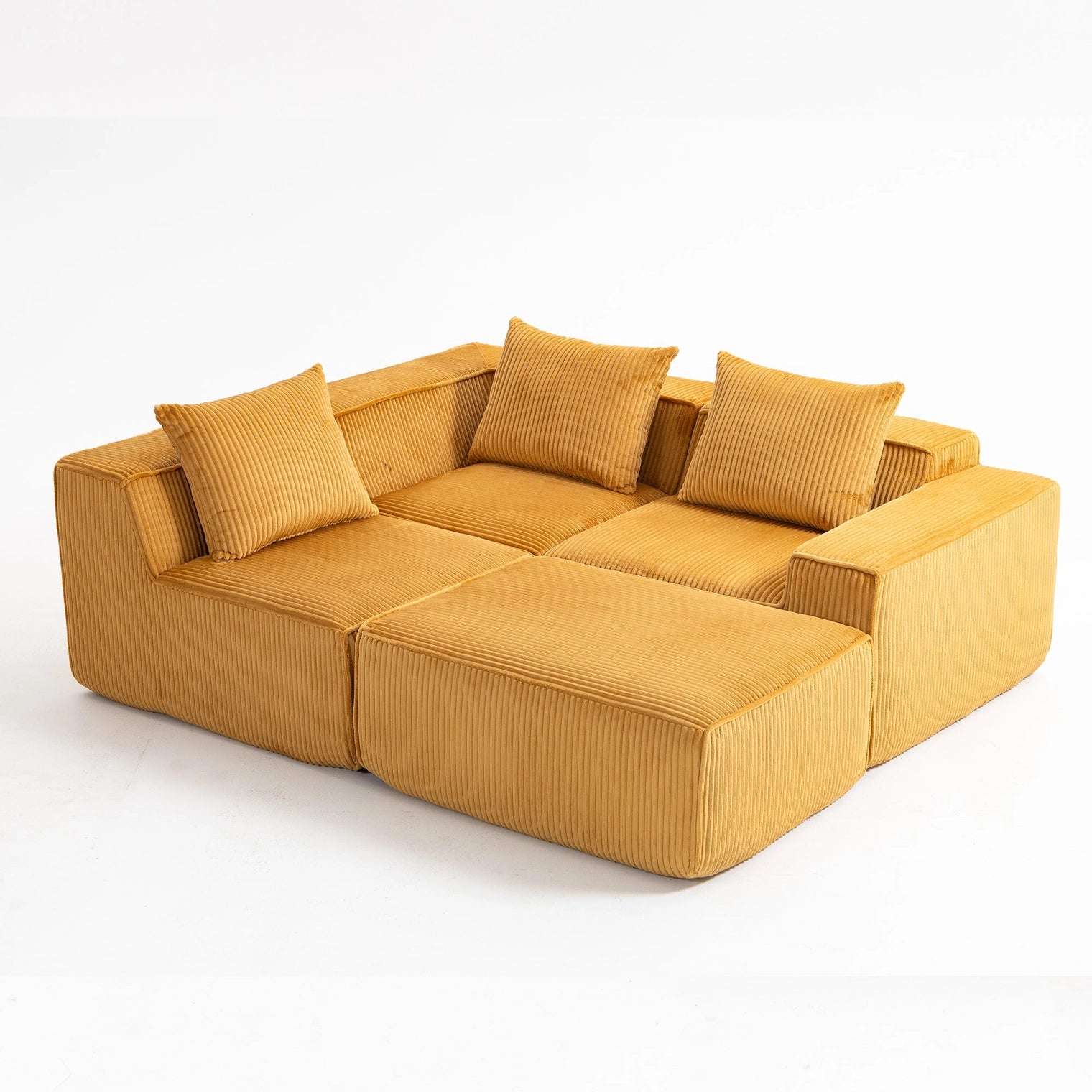 Modular Compression Sofa Set Plush Corduroy