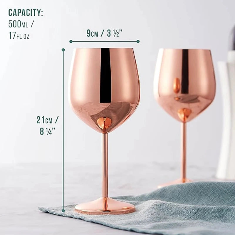 Stainless Steel Wine & Champagne Glasses 6-Piece Sets