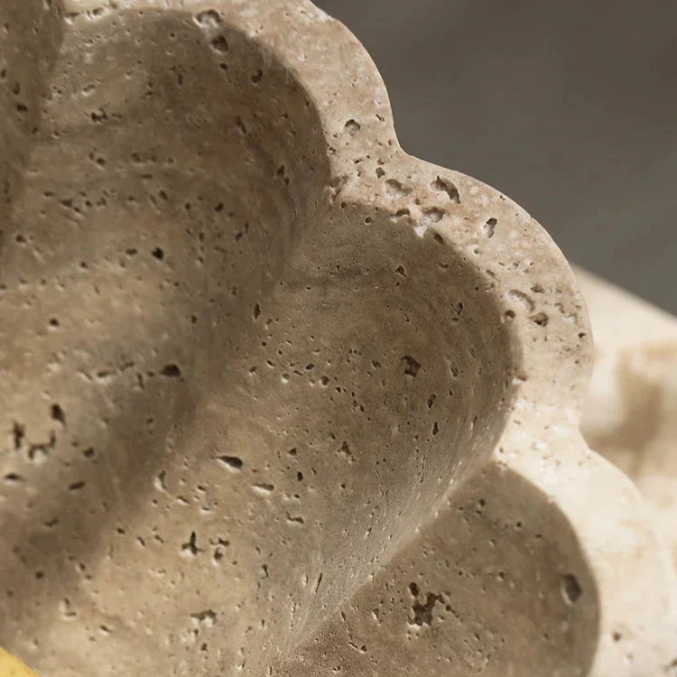 Floral Faux Travertine Bowl
