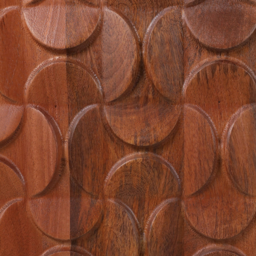Wood Geometric Carved Front Finish Cabinet