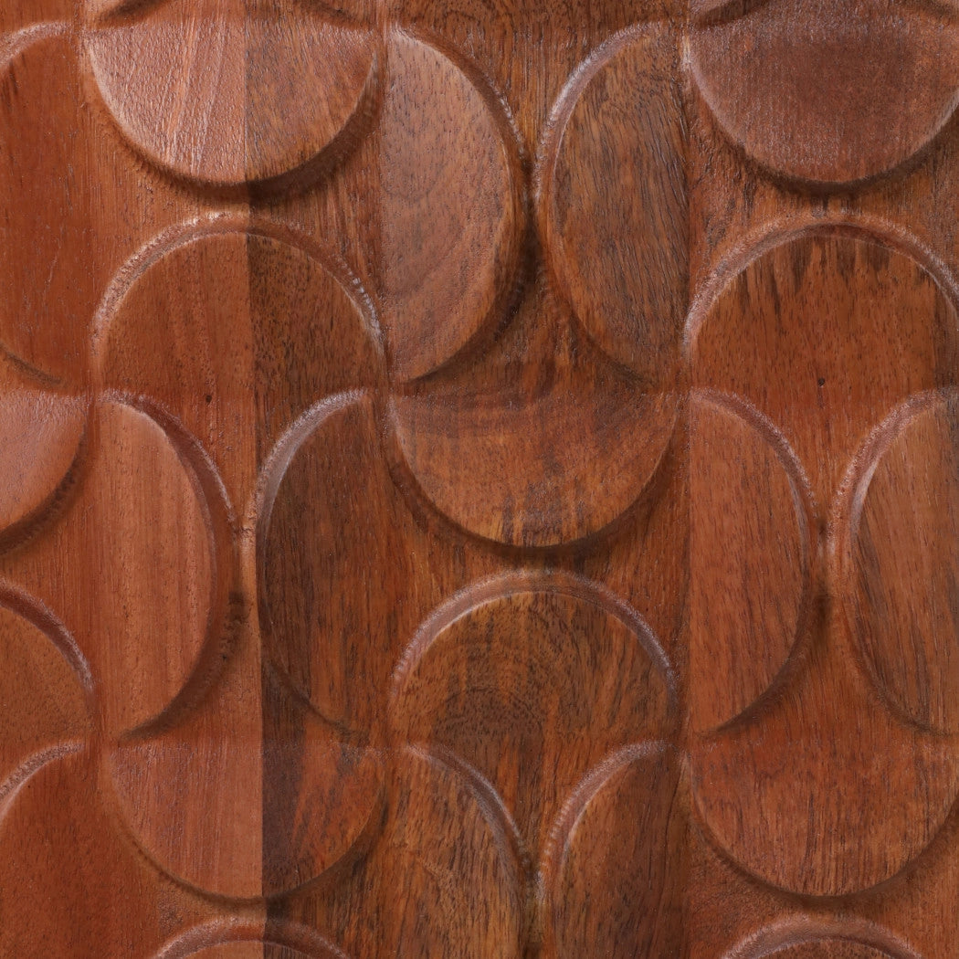 Wood Geometric Carved Front Finish Cabinet
