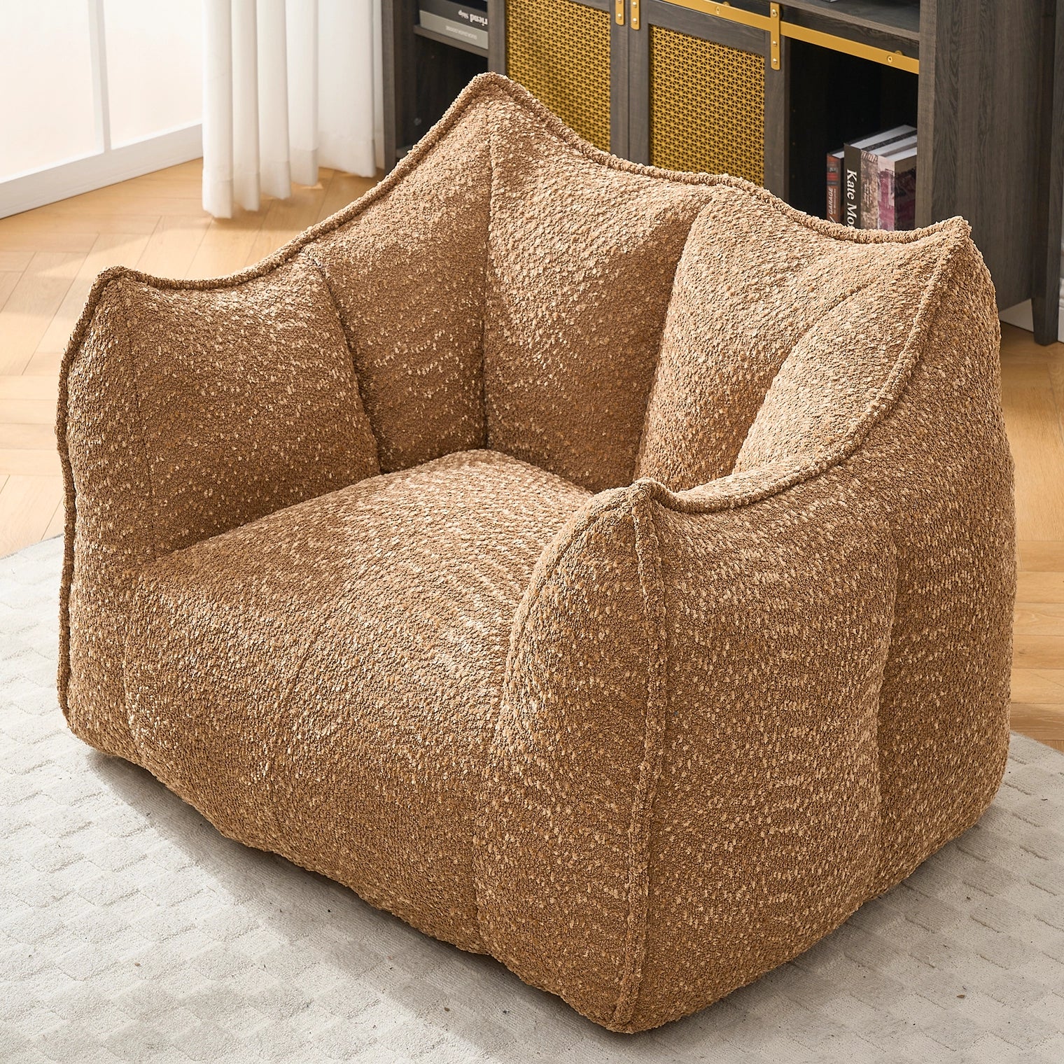 Indoor Oversized Bean Bag Chair & Soft Foam & Chenille Cover