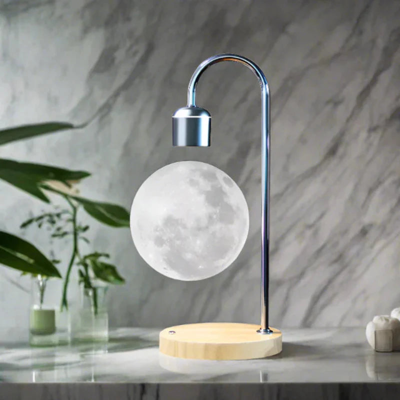 Levitating Wireless Charging Moon Lamp