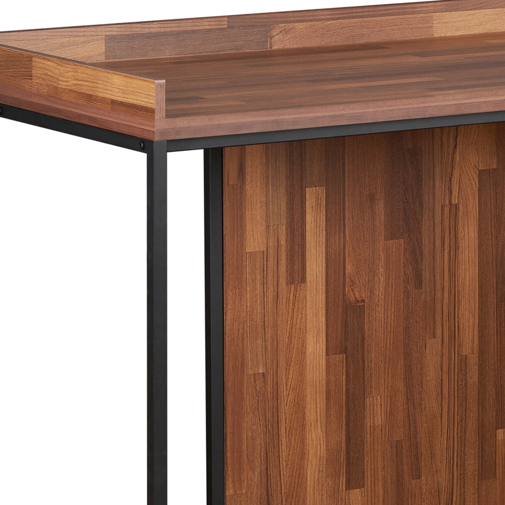 Walnut and Sandy Black 1-Drawer Writing Desk