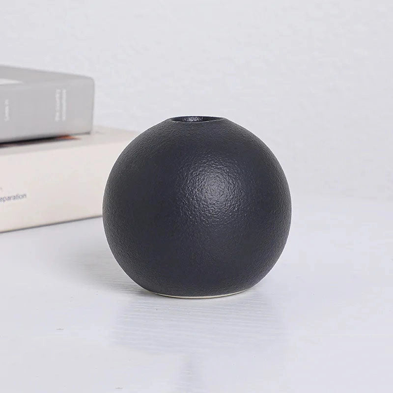 Round Black Vases 3-Piece Set