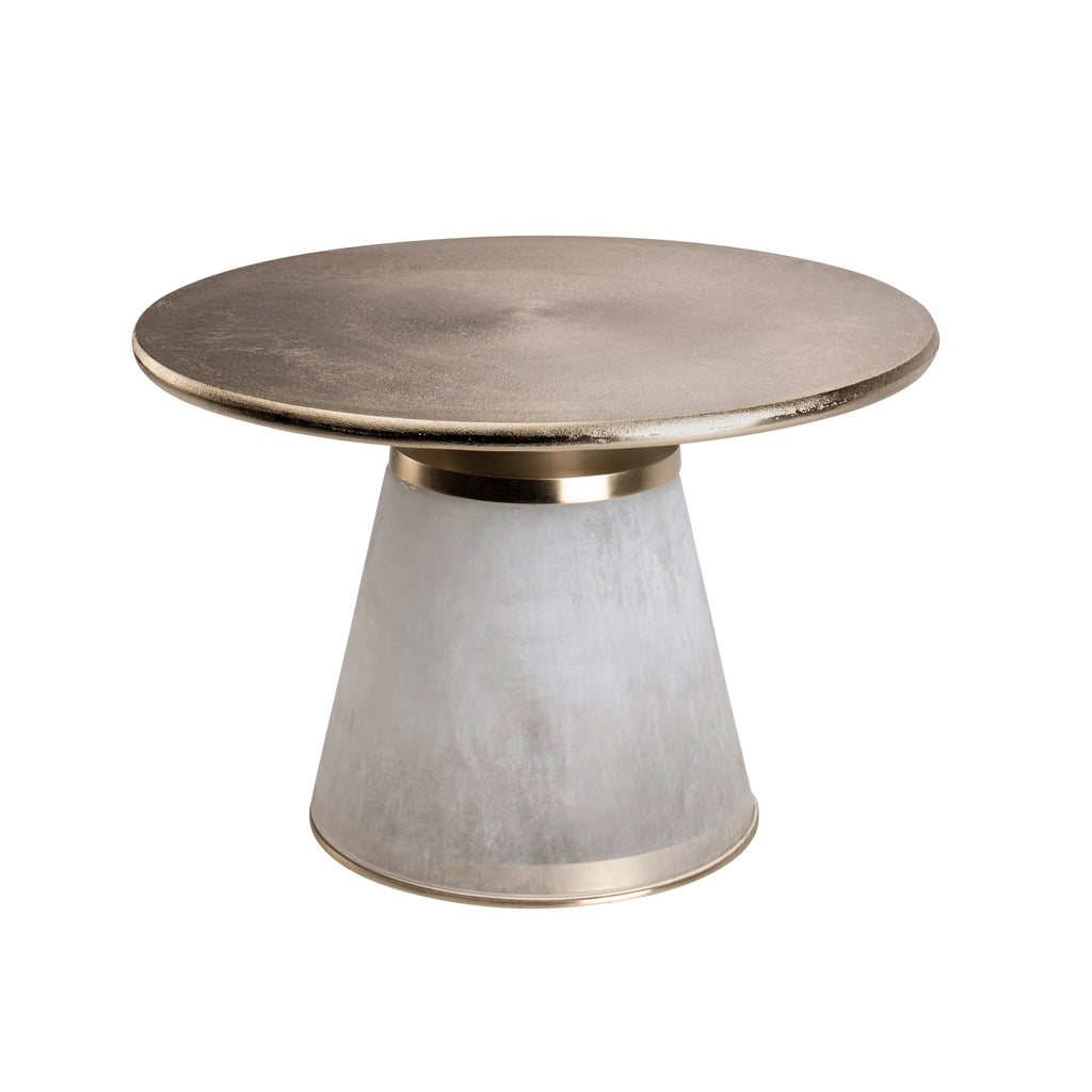 Metal Glass Round Coffee Table Pedestal Base