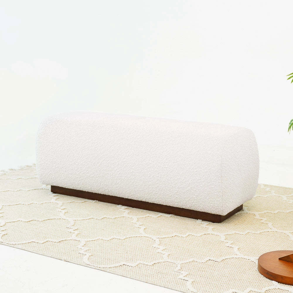 Kelvin Ivory Boucle Bench