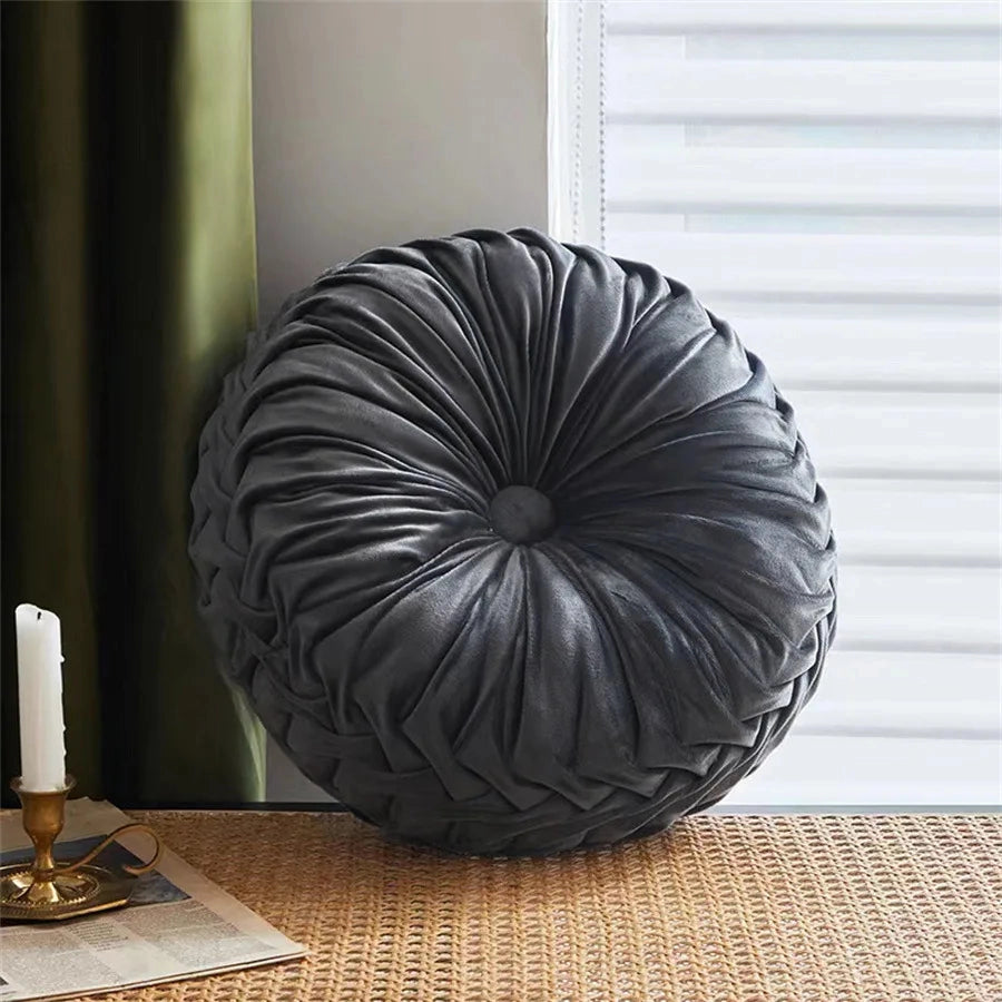 Round Velvet Throw Pillow
