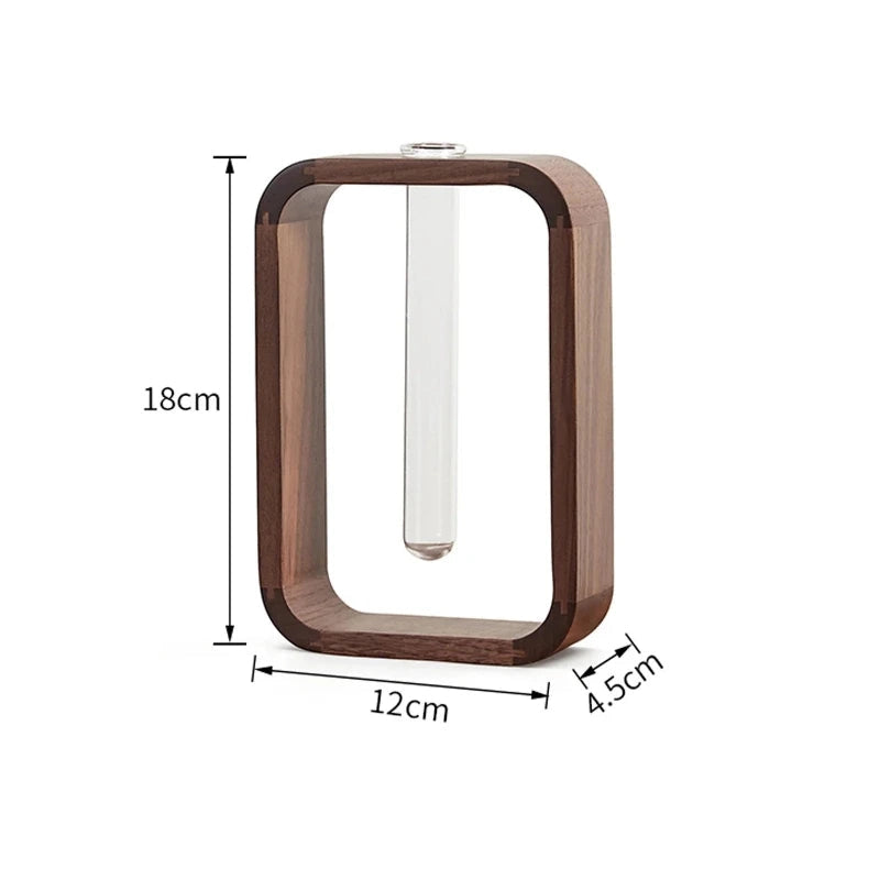 Wood Hydroponic Plant Vase