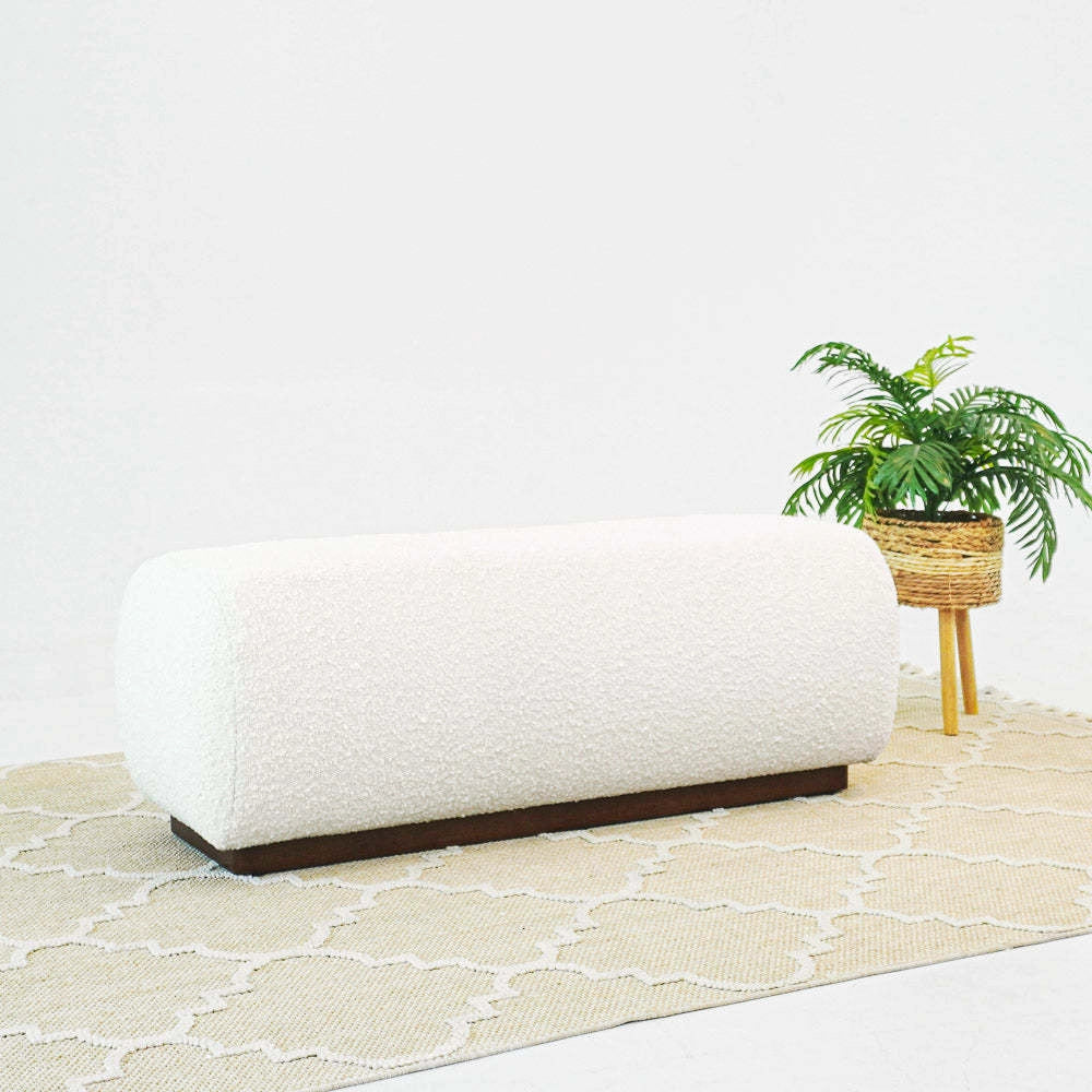 Kelvin Ivory Boucle Bench