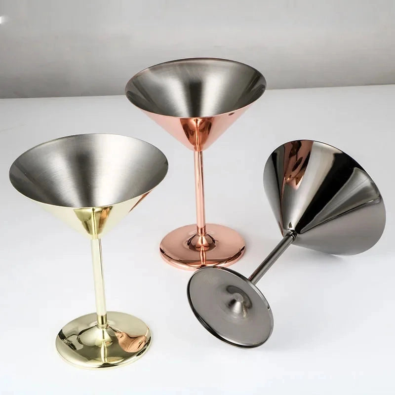 Stainless Steel Martini Glasses (Set of 6)
