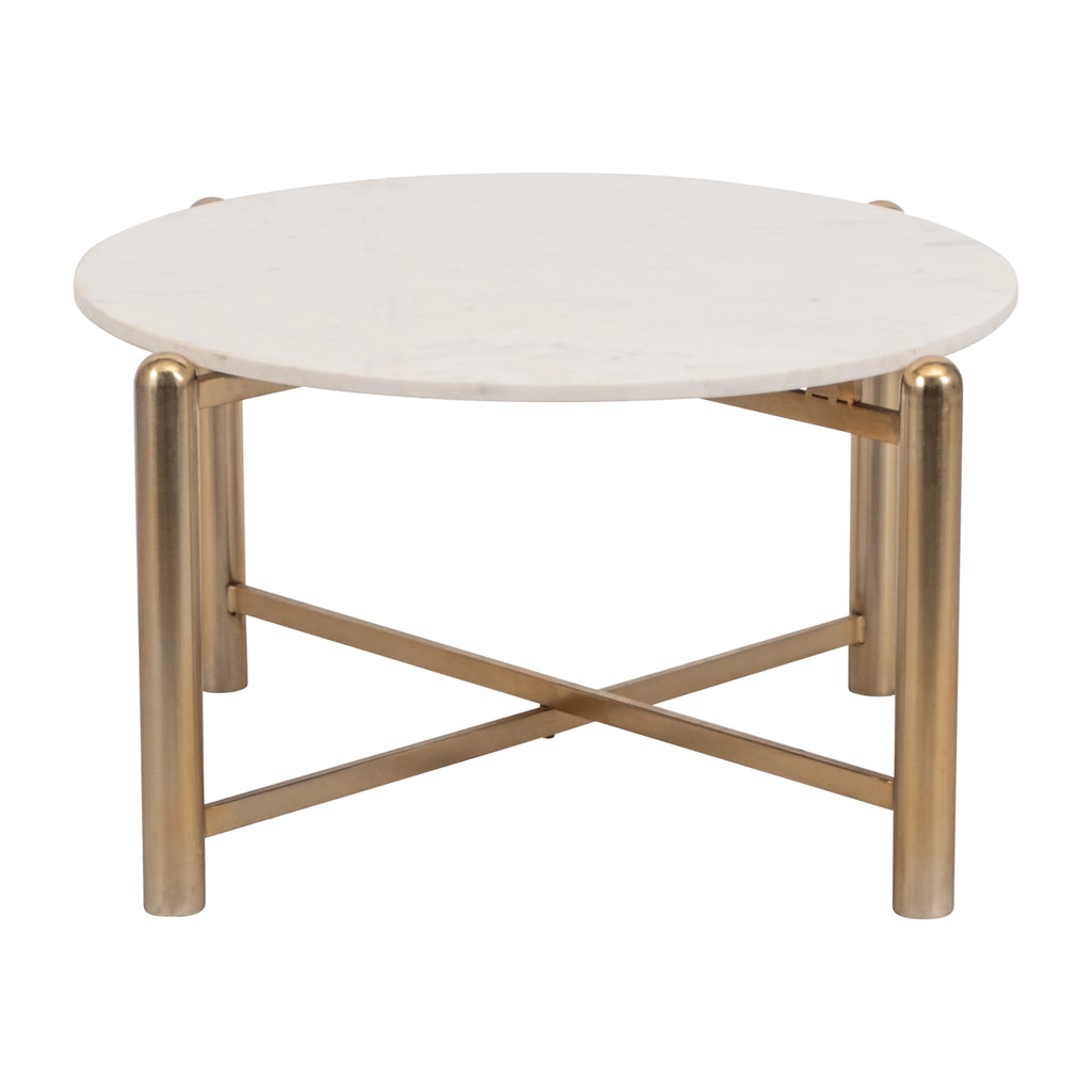 Metal Round Base Marble Top Coffee Table