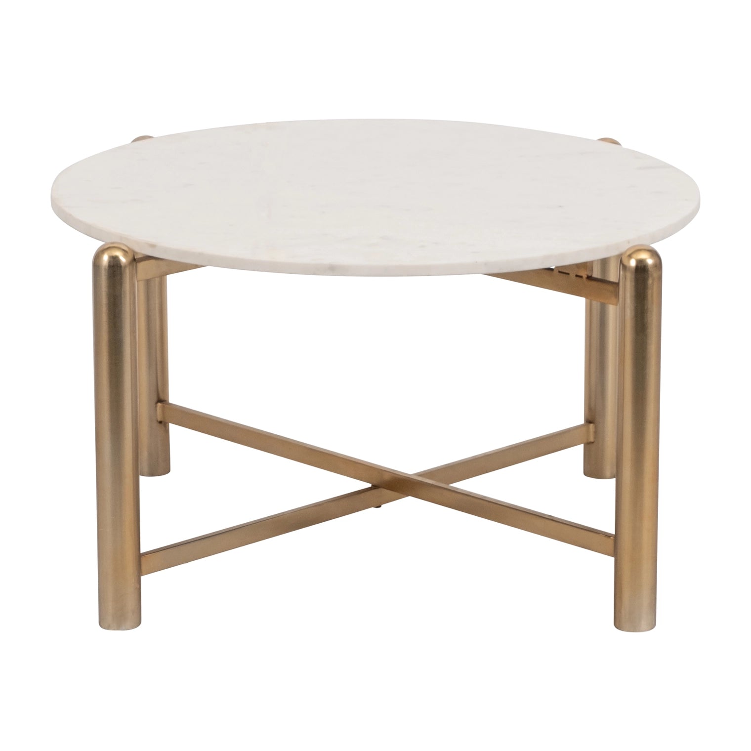 Metal Round Base Marble Top Coffee Table