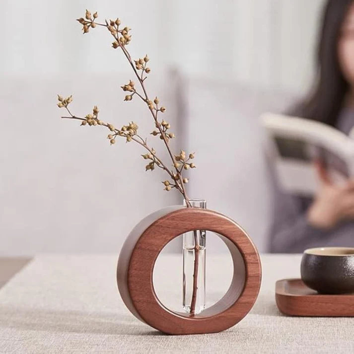 Wooden Hydroponic Vase