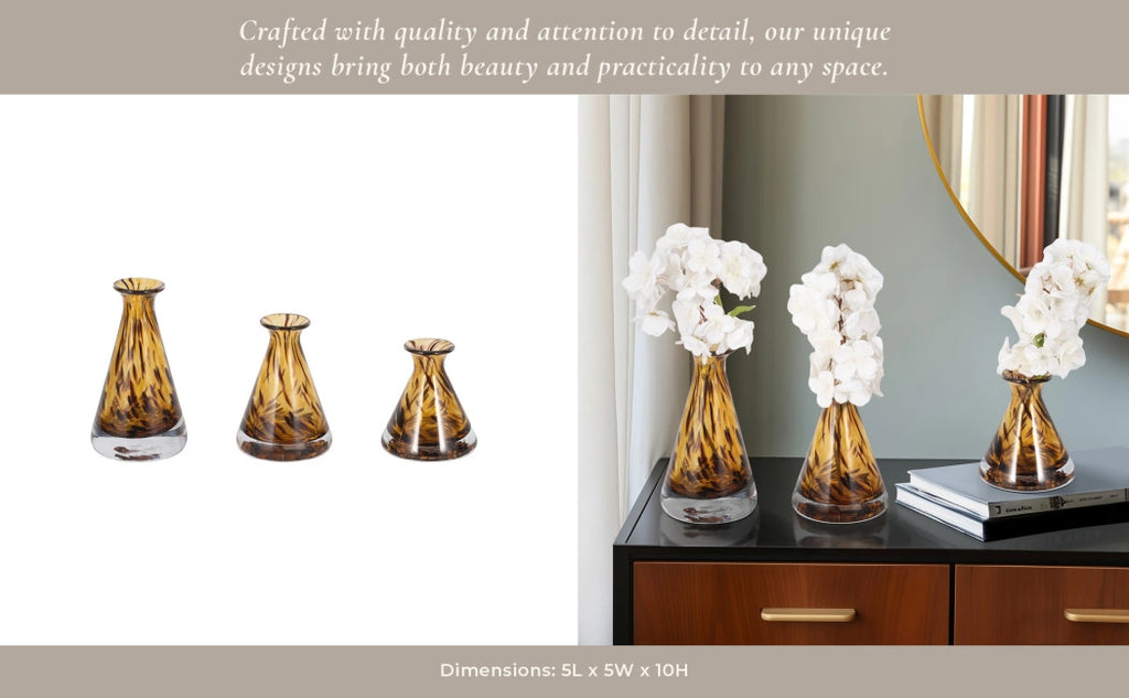 Glass Unique Veneta Bottle Set of 3