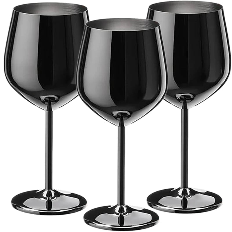 Stainless Steel Wine & Champagne Glasses 6-Piece Sets