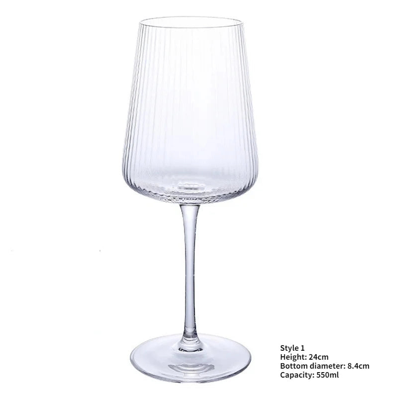 Ribbed Wine Glasses (Set of 4)