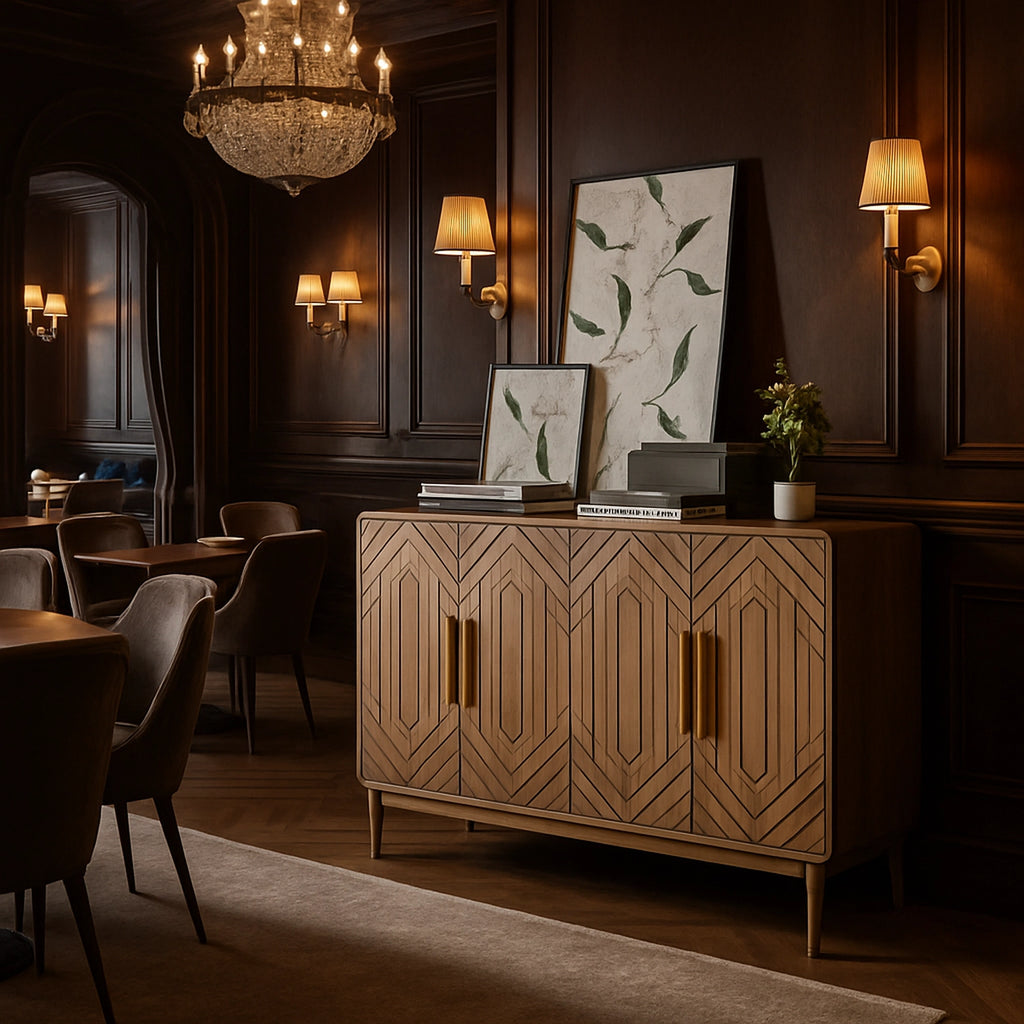 Carved 4-door sideboard buffet