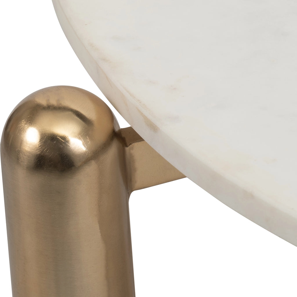 Metal Round Base Marble Top Coffee Table