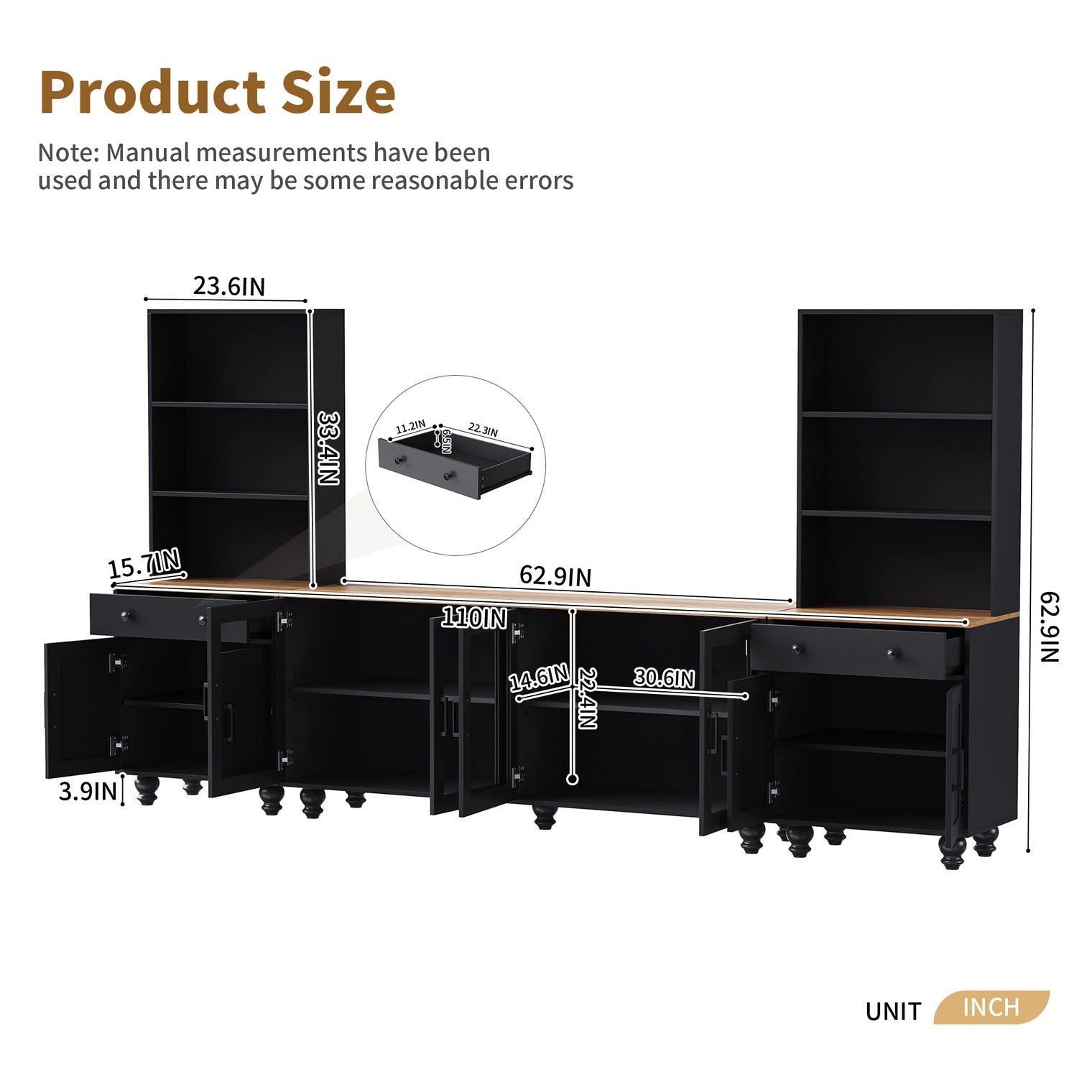 Entertainment Wall Unit Tv Stand & Adjustable Shelves