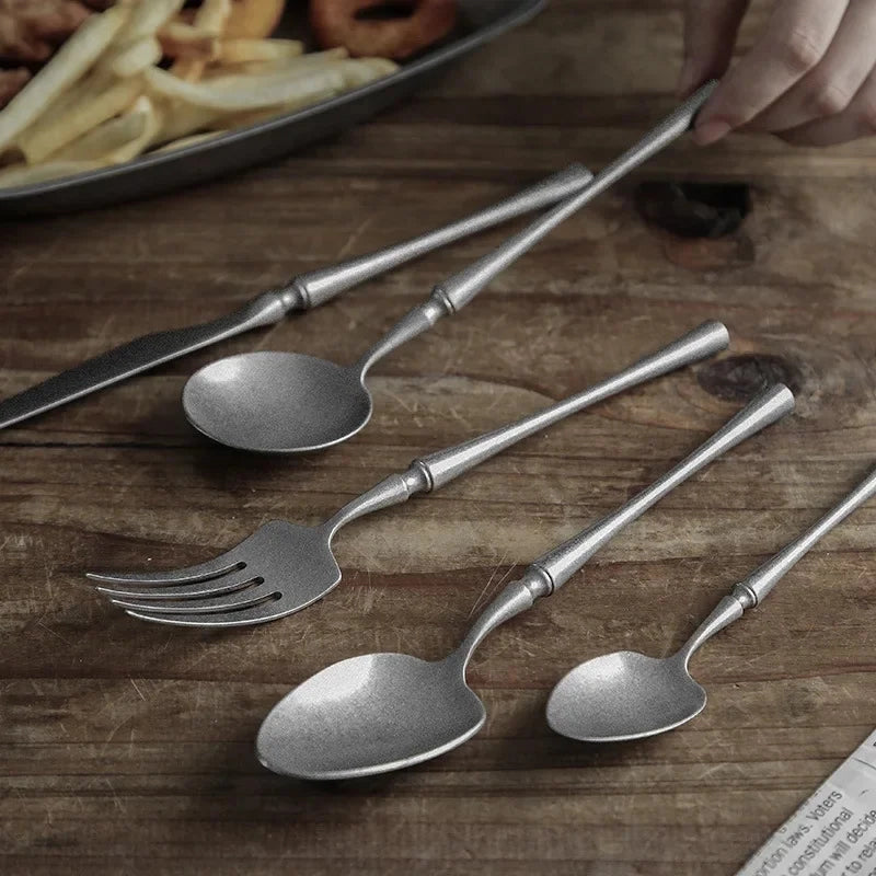 Retro Stainless Steel 4-Piece Cutlery Set