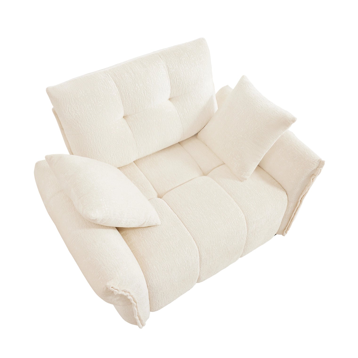 Beige Chenille Ergonomic Sofa-Single Seat/4-Seat+1 Ottoman