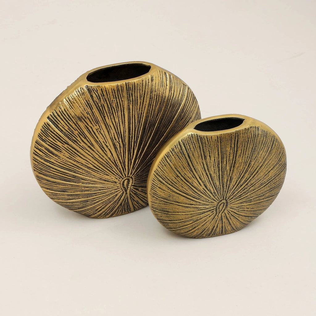 Decorative Aluminium Golden Flower Vase