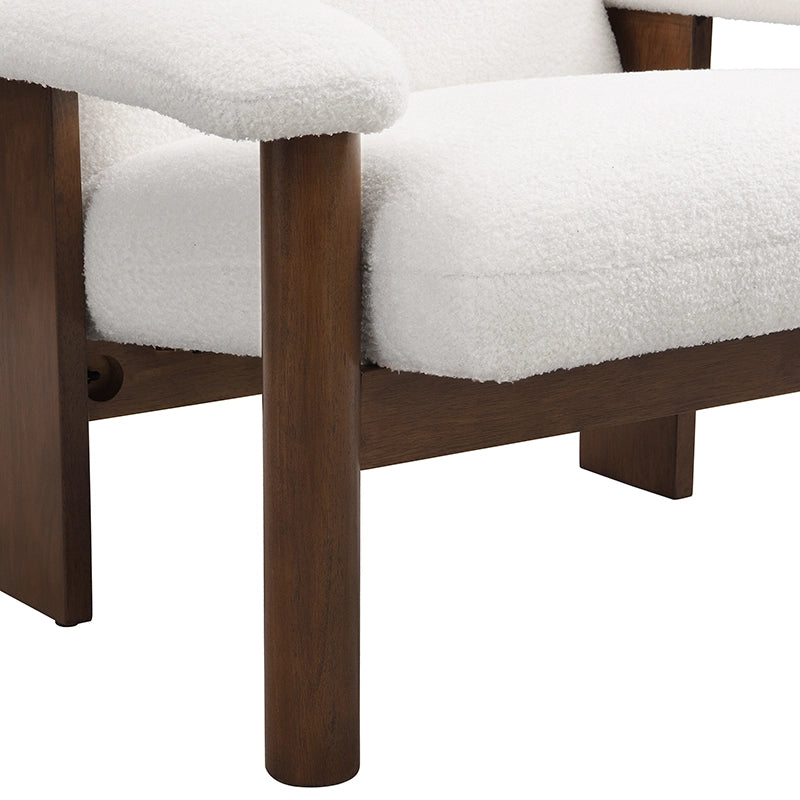 Modern Accent Chair with Ottoman, Lounge Chair with Footrest