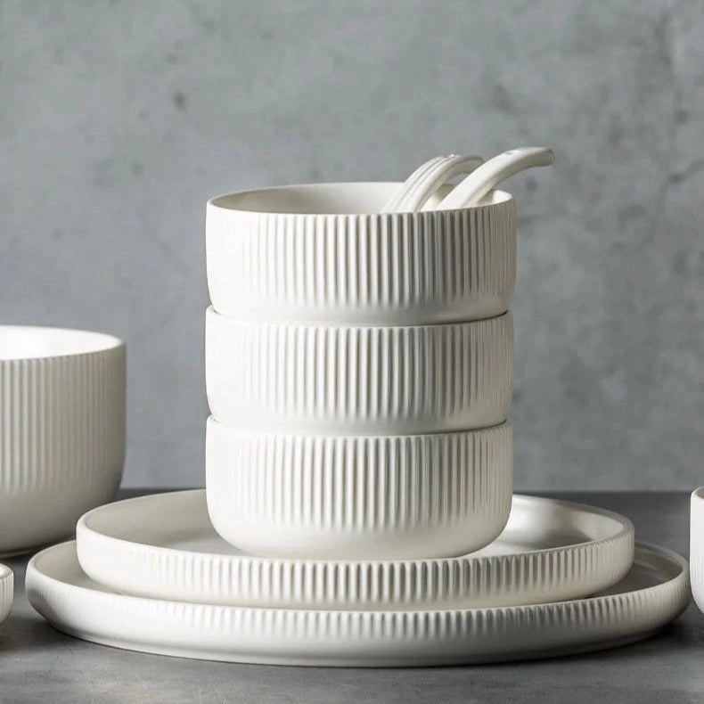 Ribbed 25-Piece Dinnerware Set