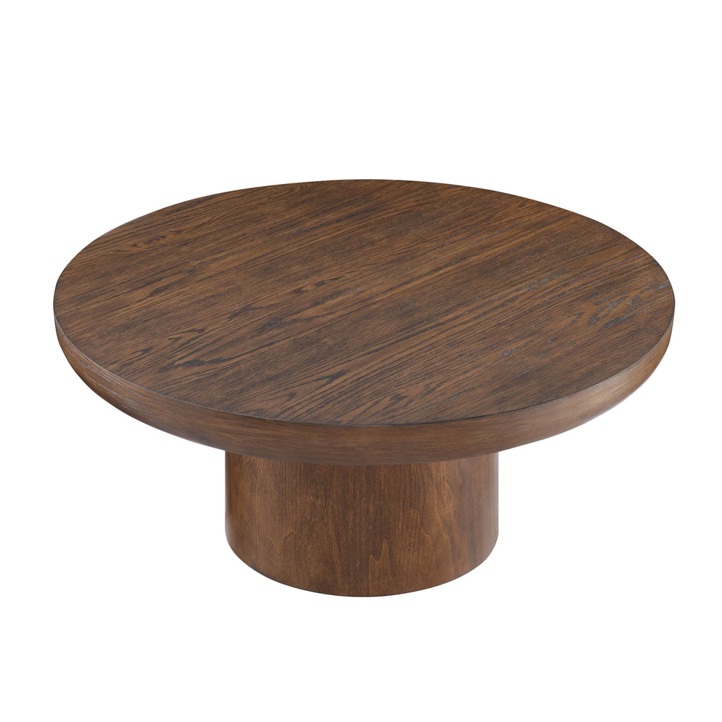 Round Coffee Table with Cylindrical Leg