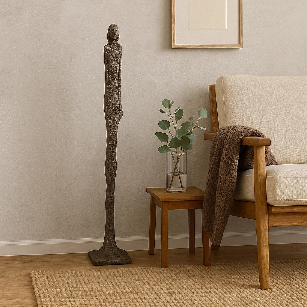 Aluminum Human Form Tribal Floor Sculpture