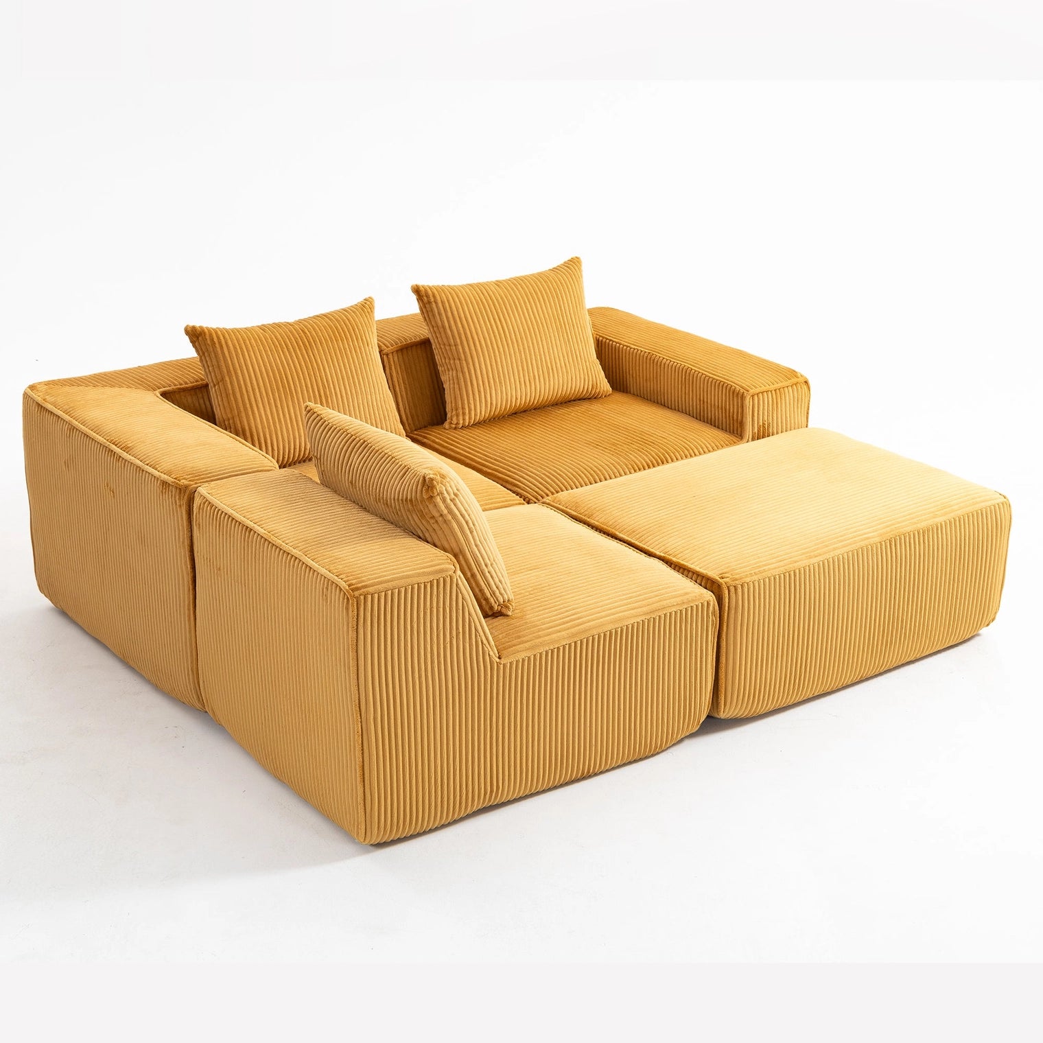 Modular Compression Sofa Set Plush Corduroy