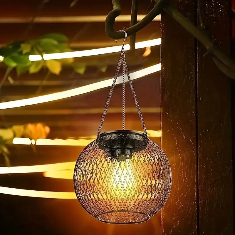 Black Hanging Solar Lanterns | Outdoor Led | Garden Décor