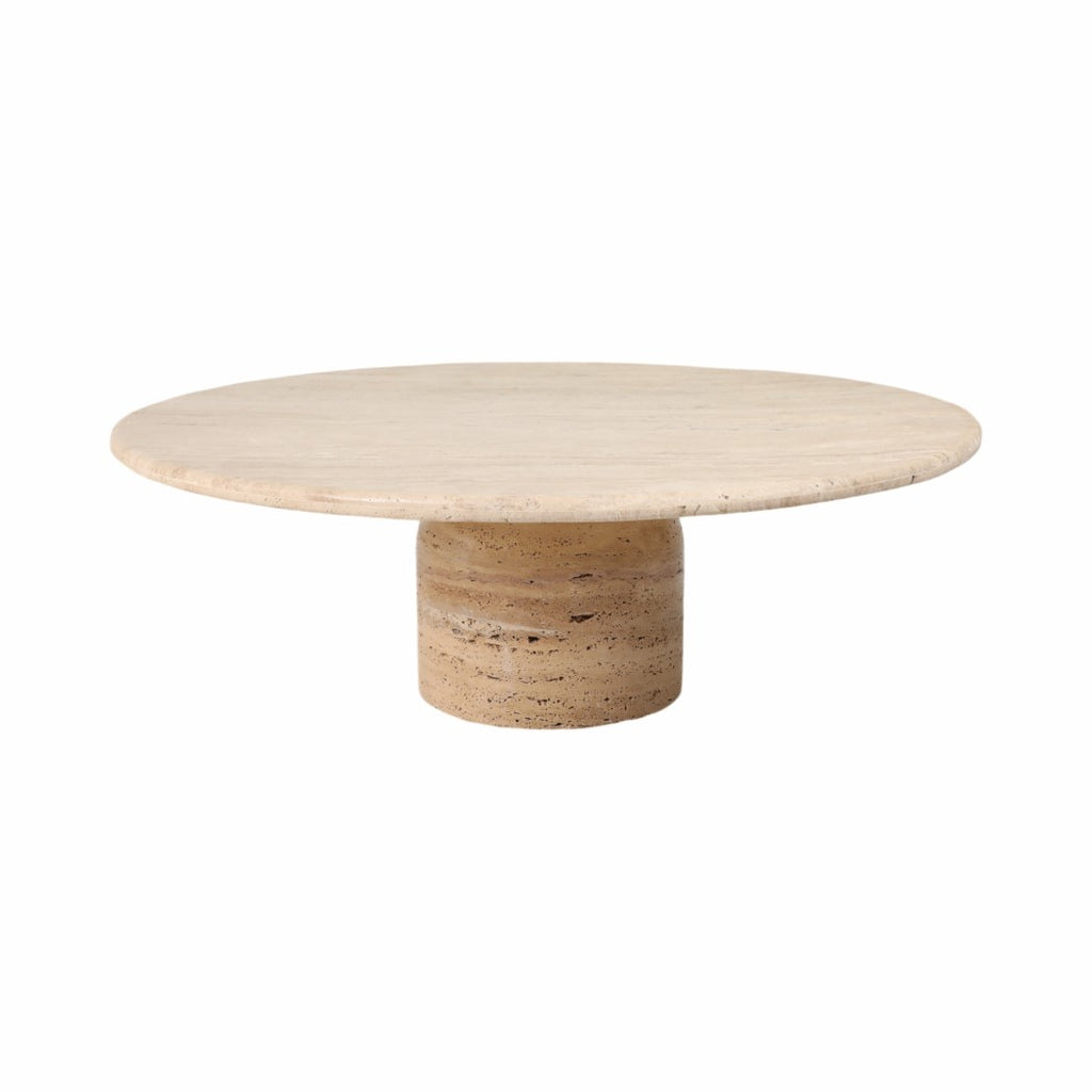 Stone Wood Modern Casual Round Coffee Table