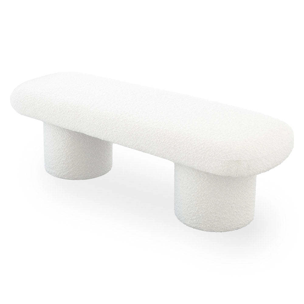 Randolph Ivory Boucle Bench