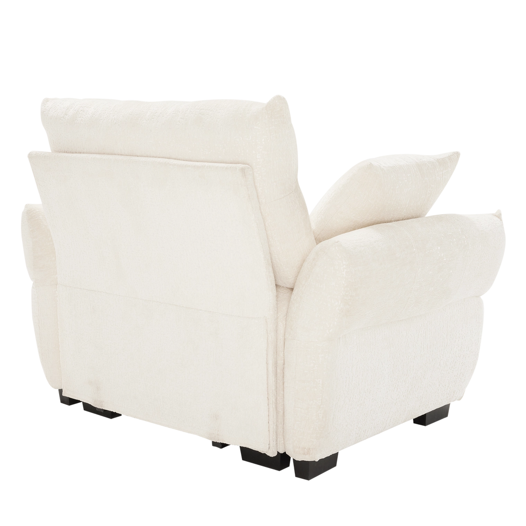 Beige Chenille Ergonomic Sofa-Single Seat/4-Seat+1 Ottoman