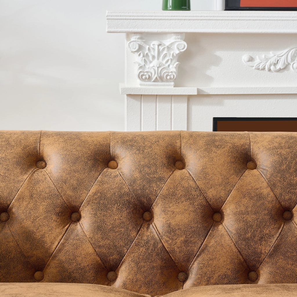 Chesterfield Faux Leather 3+2 Seater Sofa Set