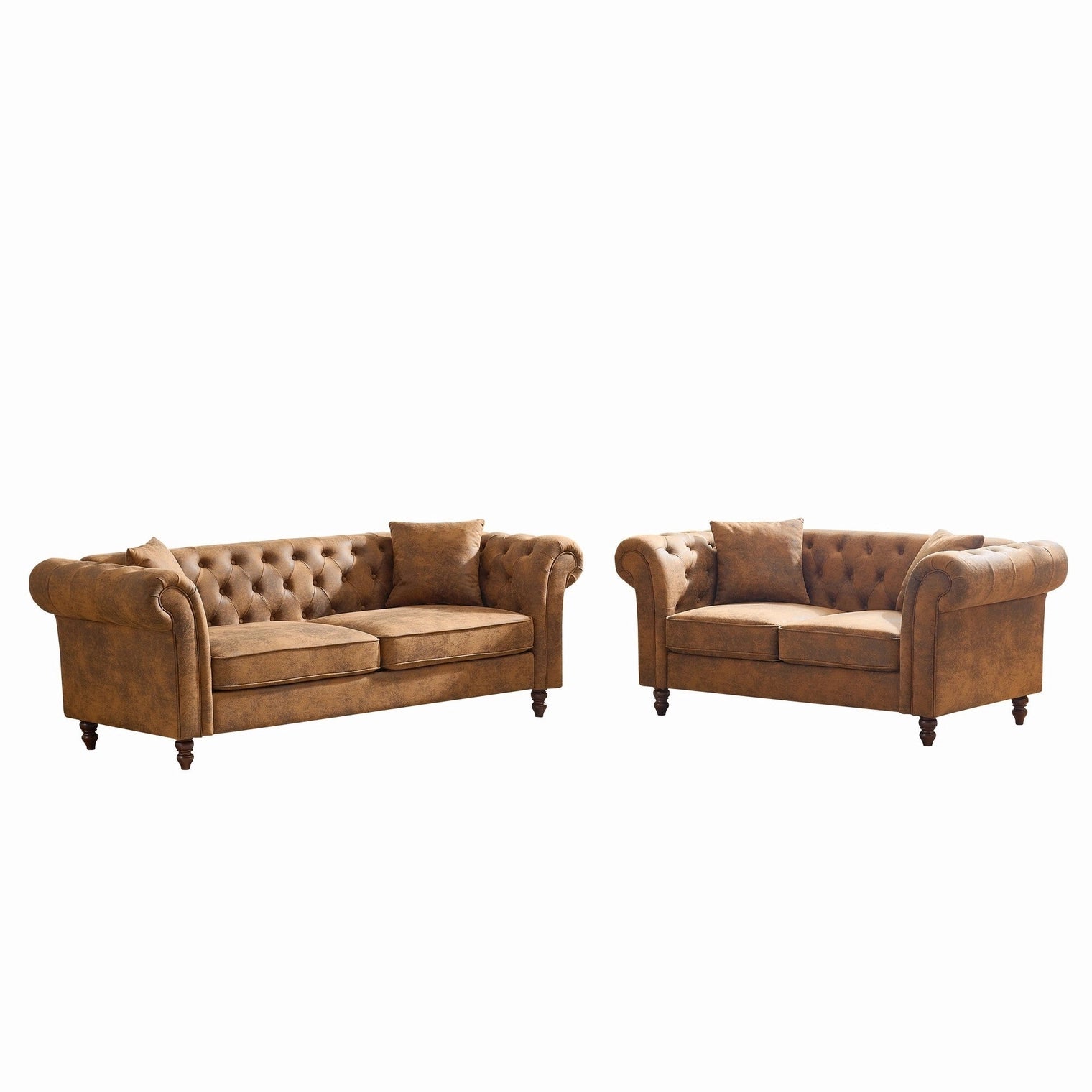 Chesterfield Faux Leather 3+2 Seater Sofa Set