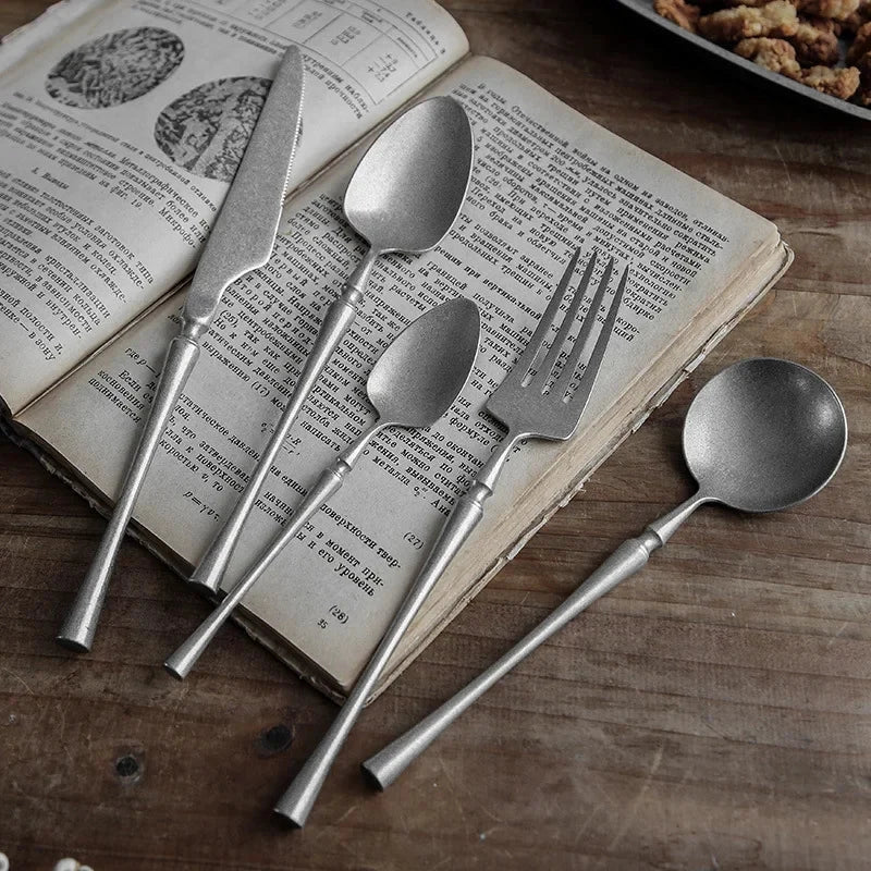Retro Stainless Steel 4-Piece Cutlery Set