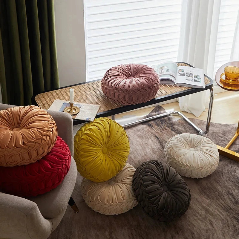 Round Velvet Throw Pillow