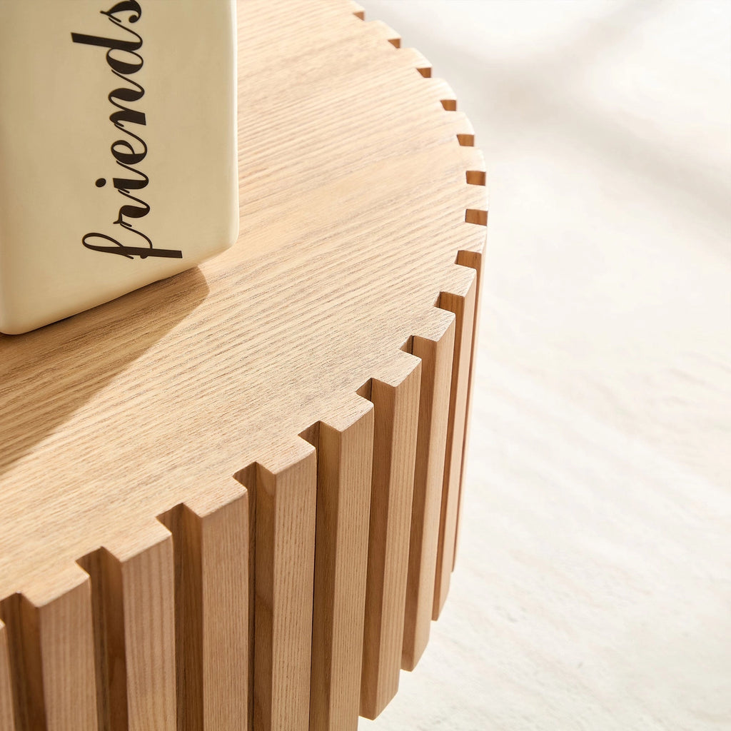 Modena Oval Wooden Handcraft Drum Oval Coffee Table