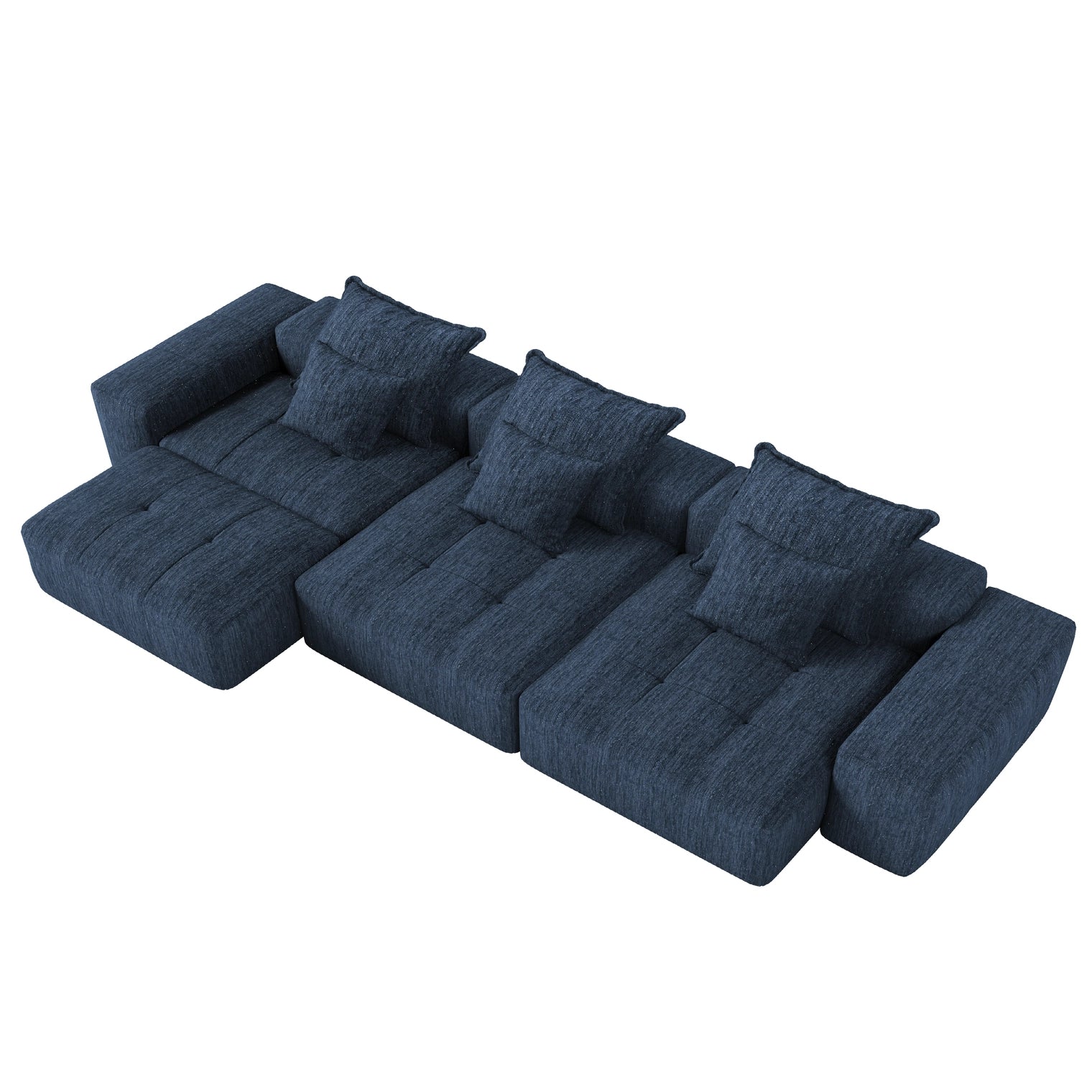 Modern Oversized Modular Sectional Sofa with 6 Pillows