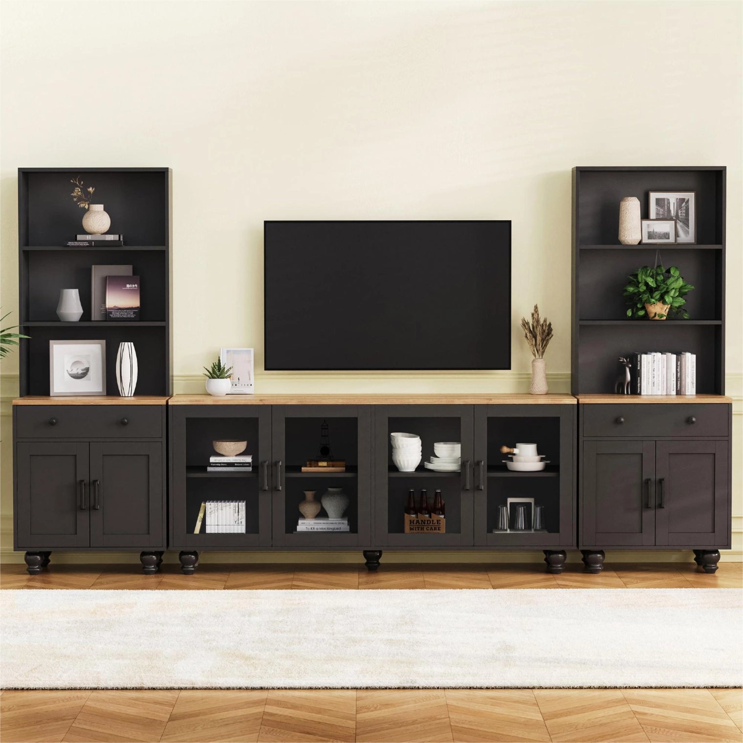 Entertainment Wall Unit Tv Stand & Adjustable Shelves